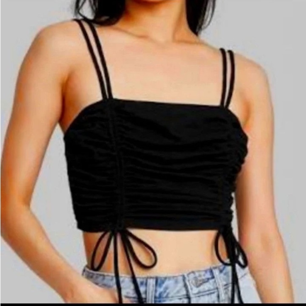 Women's Ruched Front Tiny Tank Top - Wild Fable Black XXL